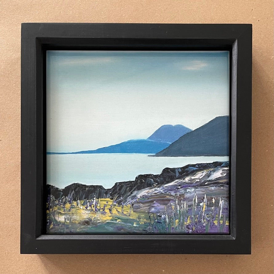 Black framed print of Arran.
