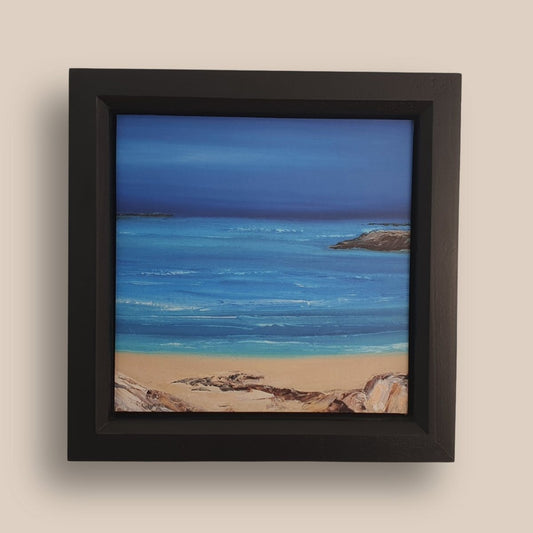 Scottish oil painting of the sea and sand on Scotland's West Coast.