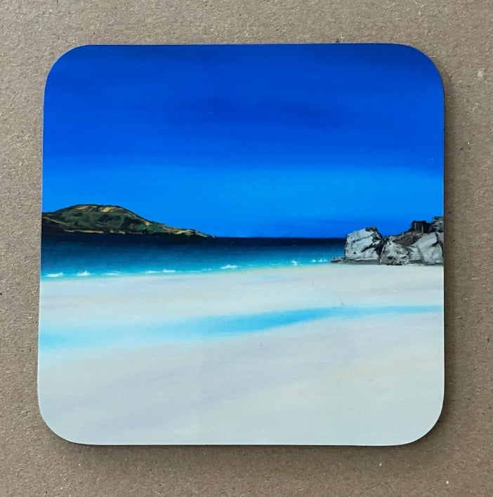 Drinks coaster of a moody Hebridean seascape by Scottish artist, Karlyn Marshall.