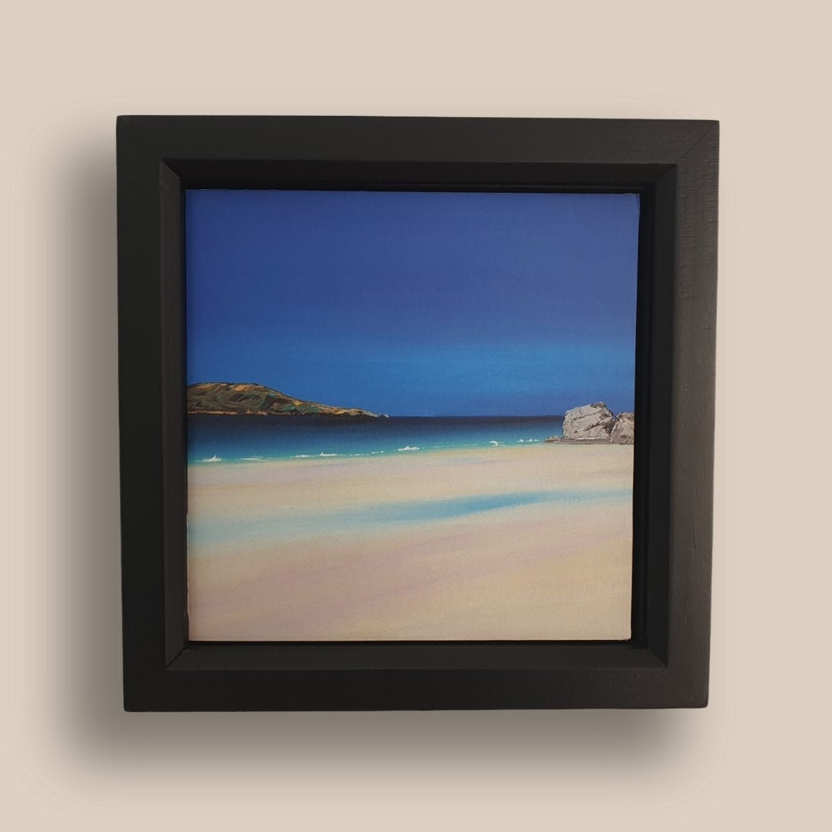 Printed image of a beach on the Isle of Tiree, Scottish Hebrides.